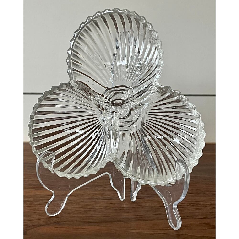 Vintage Anchor Hocking Depression 3 Section Dish